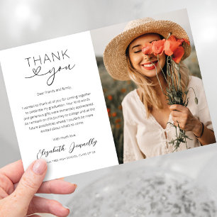 Elegantes Herz Abschluss Foto Danke Karte