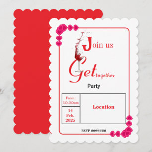 Elegantes Herz beherrscht Valentinisches Party Einladung