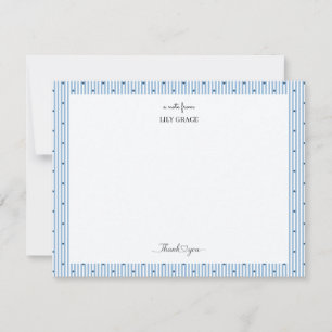 Elegantes Herz & Blau gestreifte Korrespondenz Mitteilungskarte