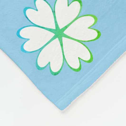 Elegantes Herz Blume Muster Fleecedecke (Ecke)