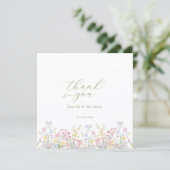 Elegantes Herz Danke Wildblumen Hochzeit (Stehend Vorderseite)