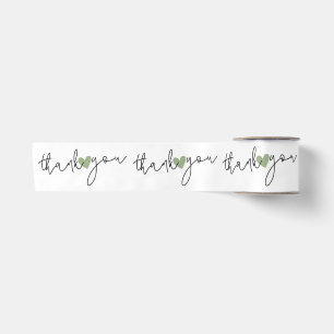 Elegantes Herz Danksagungs-Geschenkverpackung Grün Satinband