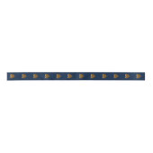 Elegantes Herz des Golden Brushed Gold Blue Satinband (Vorderseite)