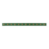 Elegantes Herz des Golden Brushed Gold Green Satinband (Vorderseite)