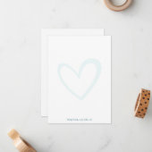 Elegantes Herz Einfache Minimalistische Note Card Mitteilungskarte (Vorderseite/Rückseite Beispiel)