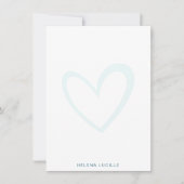 Elegantes Herz Einfache Minimalistische Note Card Mitteilungskarte (Vorderseite)