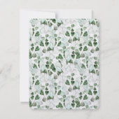 Elegantes Herz Eukalyptus Foliage Hochzeitdetails Einladung (Rückseite)