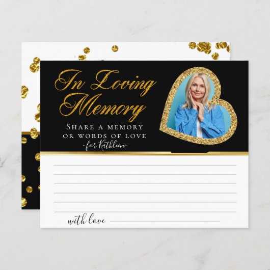 Elegantes Herz-Foto gemeinsam mit einer Gedächtnis (Vorne/Hinten)