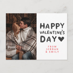 Elegantes Herz Frohen Valentinstag Foto Feiertagspostkarte