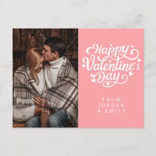 Elegantes Herz Frohen Valentinstag Foto Feiertagspostkarte