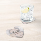 Elegantes Herz Hochzeit Foto Untersetzer (Vor Ort)