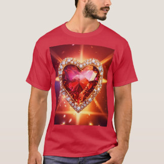 Elegantes Herz mit Diamonds Abstrakt Art T - Shirt