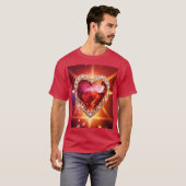 Elegantes Herz mit Diamonds Abstrakt Art T - Shirt (Vorne ganz)