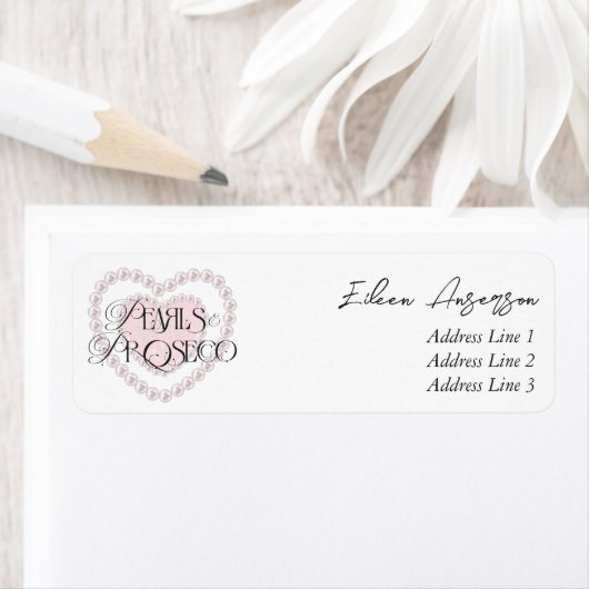 Elegantes Herz Perlen Prosecco Bubbly Brautparty (Insitu)