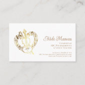 Elegantes Herz QR Code Geigerlehrer Violinist Visitenkarte (Vorderseite)