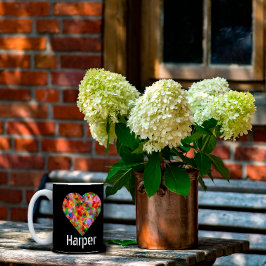 Elegantes Herz schwarz Zwei-Tone-Tasse Zweifarbige Tasse