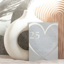 Elegantes Herz Silver 25. Hochzeitstag