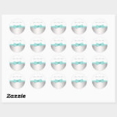 Elegantes Herz und Aquamarine Blue Stickers (Blatt)