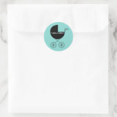 Elegantes Herz und Aquamarine Blue Stickers (Tasche)