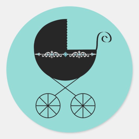 Elegantes Herz und Aquamarine Blue Stickers (Vorderseite)