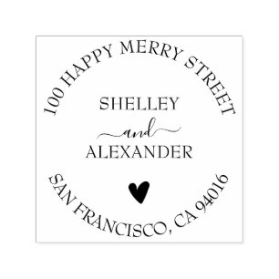 Elegantes Herz - Zwei Namen Rücksendeadresse Permastempel