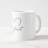 Elegantes Herzdesign Jumbo-Tasse (Vorderseite Rechts)
