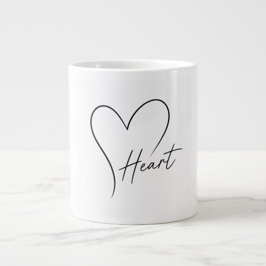 Elegantes Herzdesign Jumbo-Tasse (Vorderseite)