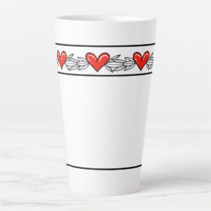Elegantes Herzdesign Latte Tasse