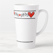 Elegantes Herzdesign Latte Tasse (Rechts)