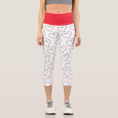Elegantes Herzform-Design Capri Leggings (Vorderseite)