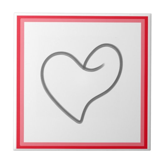 Elegantes Herzform-Design Fliese (Vorderseite)