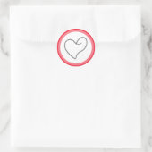 Elegantes Herzform-Design Runder Aufkleber (Tasche)