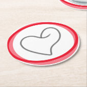 Elegantes Herzform-Design Runder Pappuntersetzer (Angewinkelt)