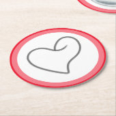Elegantes Herzform-Design Runder Pappuntersetzer (Angewinkelt)