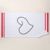 Elegantes Herzform-Design Strandtuch (Vorderseite)