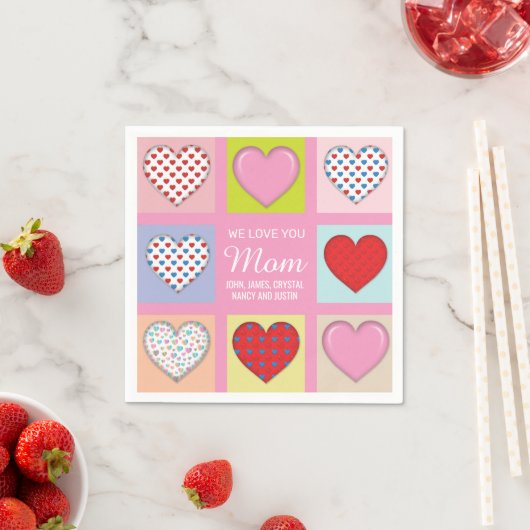 Elegantes, herzliches Muttertagsdesign Serviette (Beispiel)