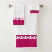 Elegantes Herzmuster Badhandtuch Set (Insitu)