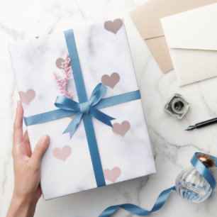 Elegantes Herzmuster des Rosengoldvalentines Tages Geschenkpapier