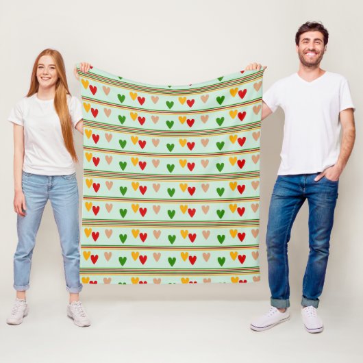 Elegantes Herzmuster Fleecedecke (Beispiel)