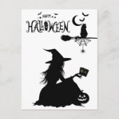 Elegantes Hexengebirge Cat Moon & Stars Fun Hallow Postkarte (Vorderseite)
