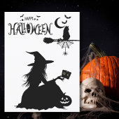 Elegantes Hexengebirge Cat Moon & Stars Fun Hallow Postkarte