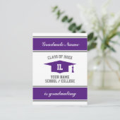 Elegantes High School Abschluss Foto Ankündigungspostkarte (Stehend Vorderseite)