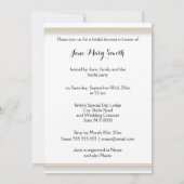 Elegantes High Tee Gold weiß Einladung (Rückseite)