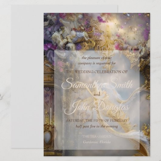 Elegantes Himmlisches Gold-Tor, Goldtext (Vorne/Hinten)