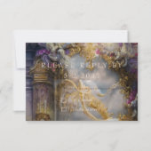 Elegantes Himmlisches Gold-Tor, Goldtext RSVP Karte (Vorderseite)
