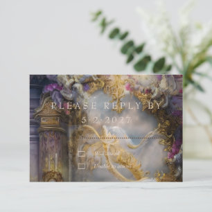 Elegantes Himmlisches Gold-Tor, Goldtext RSVP Karte