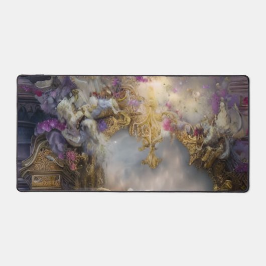 Elegantes Himmlisches Gold-Tor, Goldtext Schreibtischunterlage (Vorderseite)