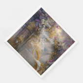 Elegantes Himmlisches Gold-Tor, Goldtext Serviette (Ecke)