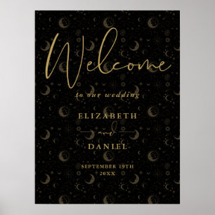 Elegantes himmlisches mystisches Hochzeits-Willkom Poster