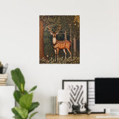 Elegantes Hirsch im Eichenwald Poster (Heimbüro)